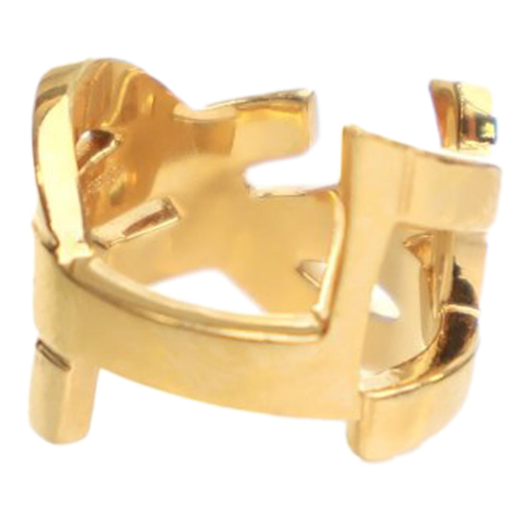 Saint Laurent Doré Plated Monogram Bague Doré