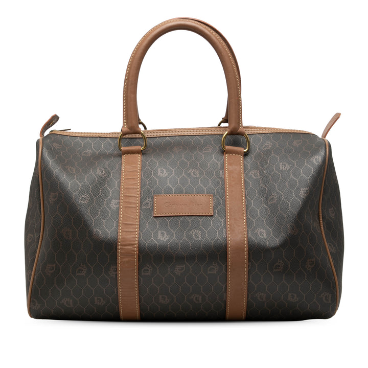Dior Honeycomb Boston Sac Toile enduite Noir – vue principale – GABY PARIS