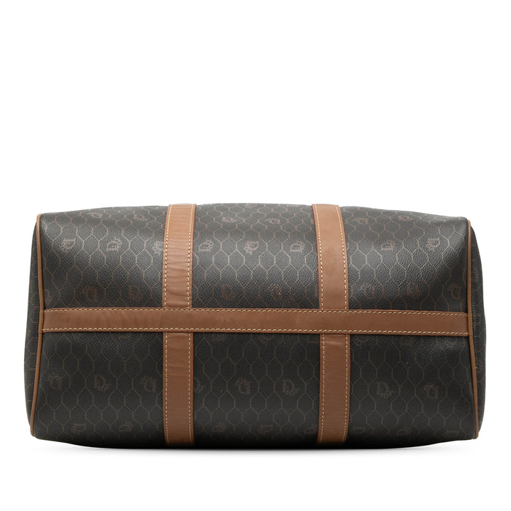 Dior Honeycomb Boston Sac Toile enduite Noir – vue 3 – GABY PARIS