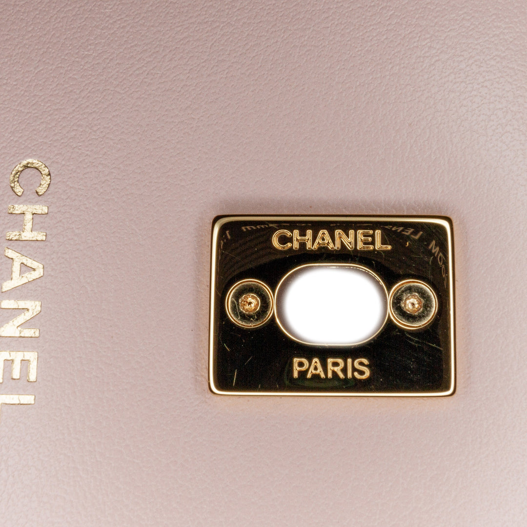 Caviar Flap Charm Wallet on Chain Pink - Gaby Paris