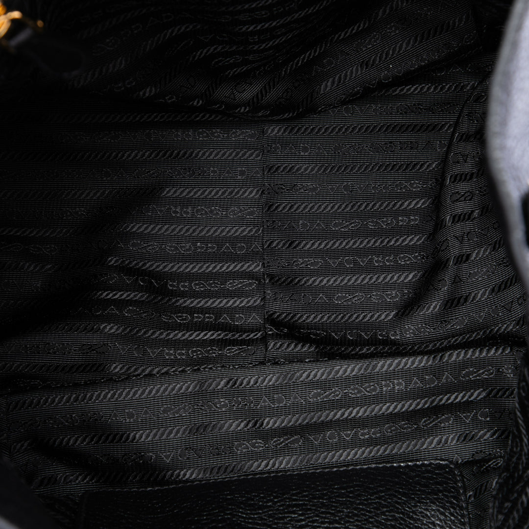 Vitello Daino Side Zippé Cabas Noir