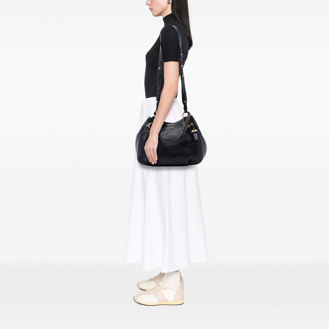 Vitello Daino Side Zippé Cabas Noir