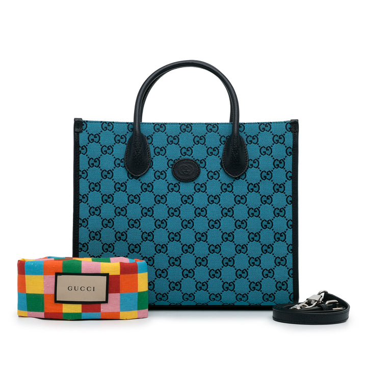 GG Canvas Satchel Blue - Gaby Paris