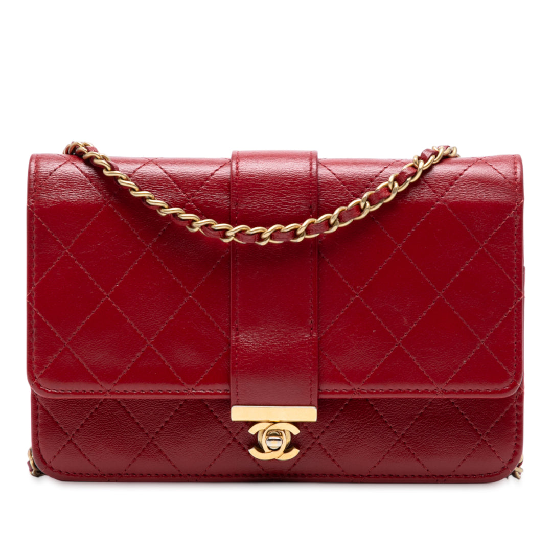 Chanel CC Stitched Cuir d’agneau Wallet On Chain Rouge – GABY PARIS Authentique