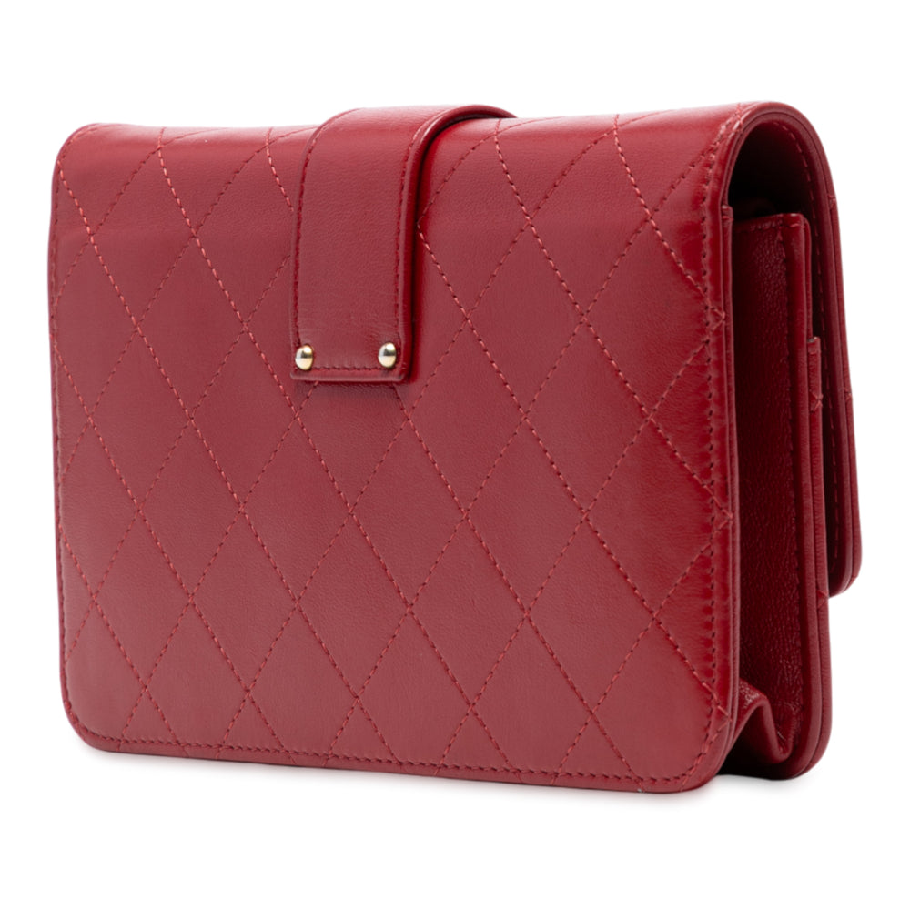 Chanel CC Stitched Cuir d’agneau Wallet On Chain Rouge – GABY PARIS Authentique