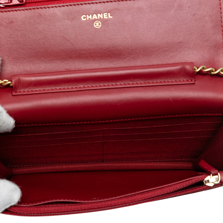 Chanel CC Stitched Cuir d’agneau Wallet On Chain Rouge – GABY PARIS Authentique
