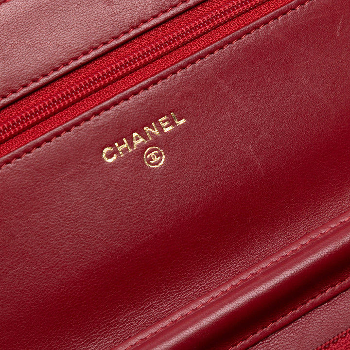Chanel CC Stitched Cuir d’agneau Wallet On Chain Rouge – GABY PARIS Authentique