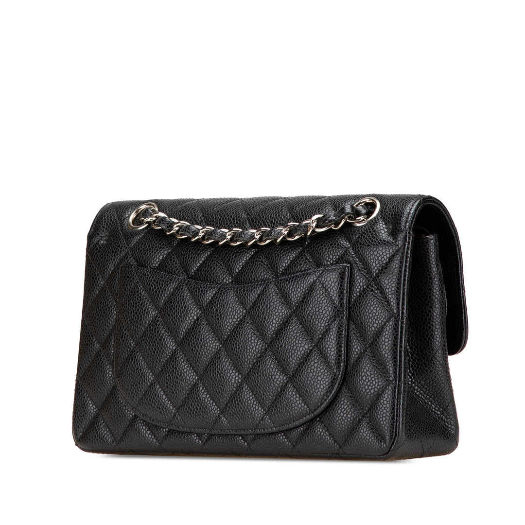 Medium Classic Caviar Double Flap Black - Gaby Paris