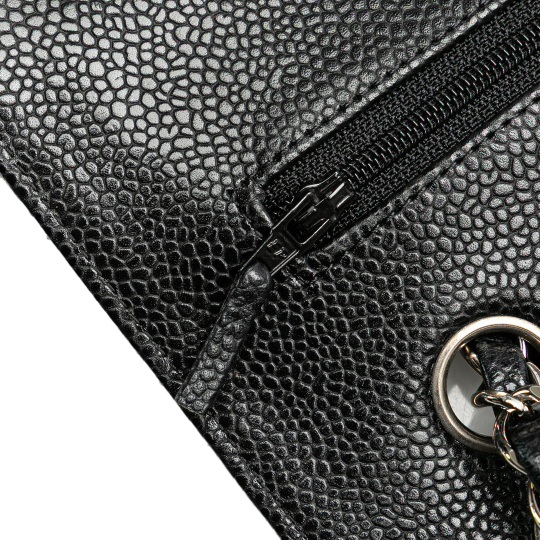 Medium Classic Caviar Double Flap Black - Gaby Paris