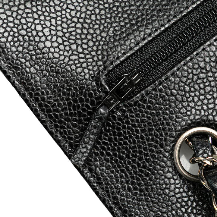 Medium Classic Caviar Double Flap Black - Gaby Paris