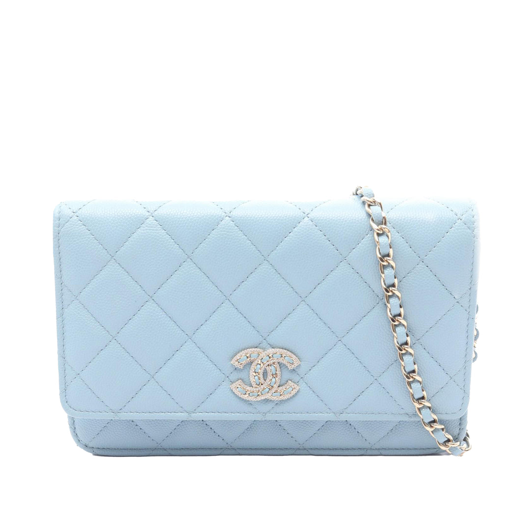 Chanel Matelassé Cristal Émail CC Wallet on Chain Cuir caviar