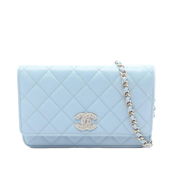 Chanel Matelassé Cristal Émail CC Wallet on Chain Cuir caviar
