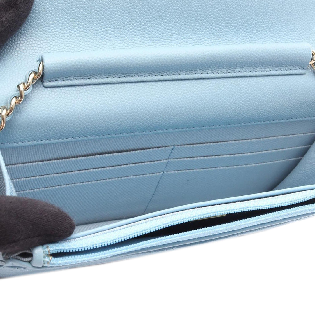 Chanel Matelassé Cristal Émail CC Wallet on Chain Cuir caviar