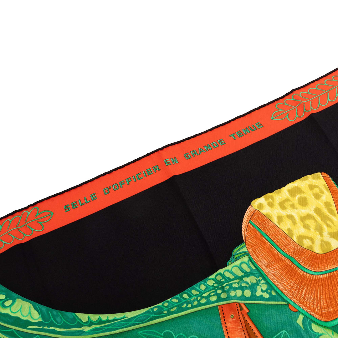 Hermès Carré Selle d Officier En Tenue 70 Grande Noir – vue 5 – GABY PARIS