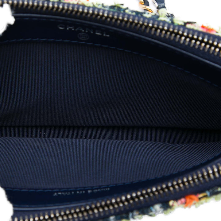 Chanel Tweed Gabrielle Double Zip Pochette avec chaîne