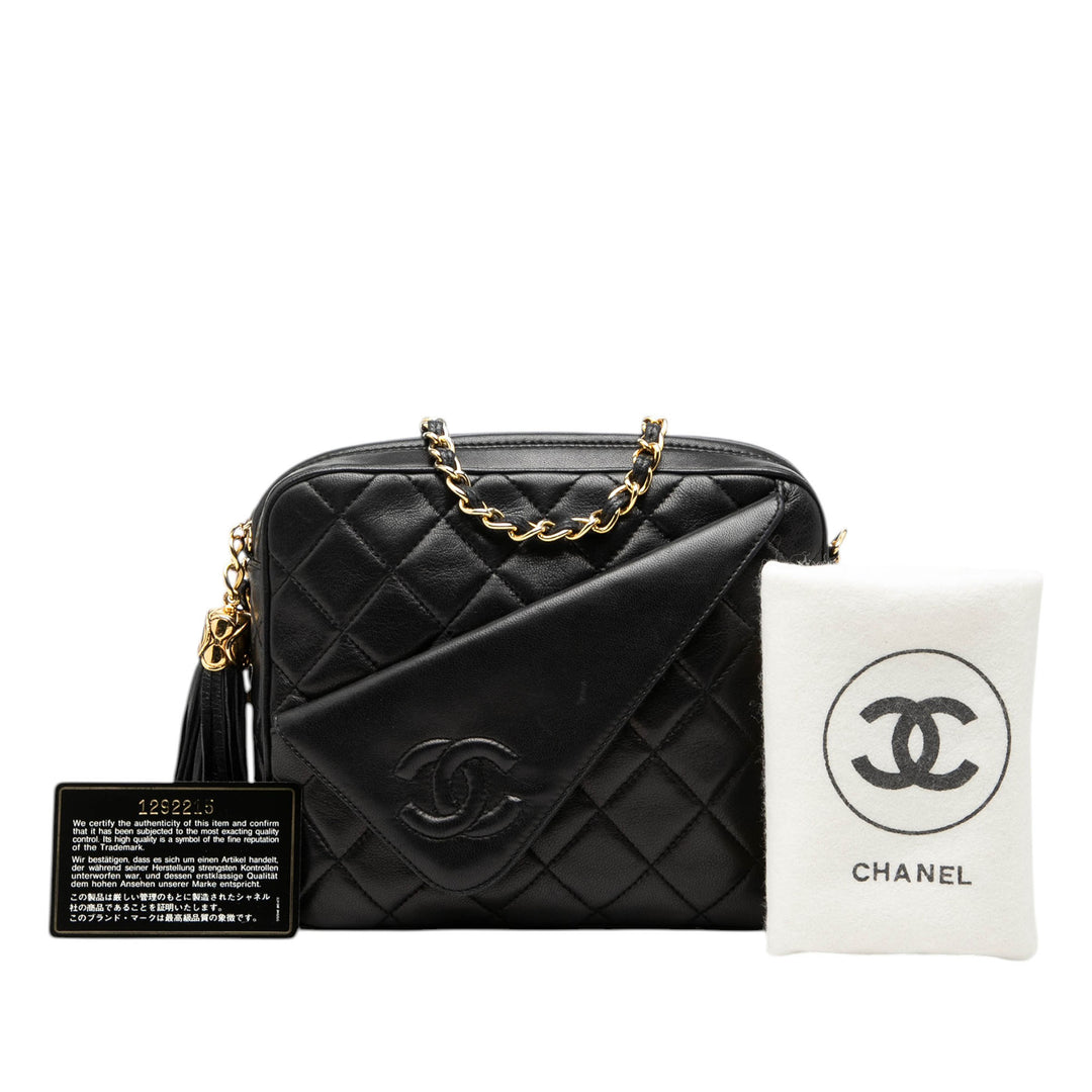 Chanel Mini CC Matelassé Cuir d’agneau Pompon Sac caméra