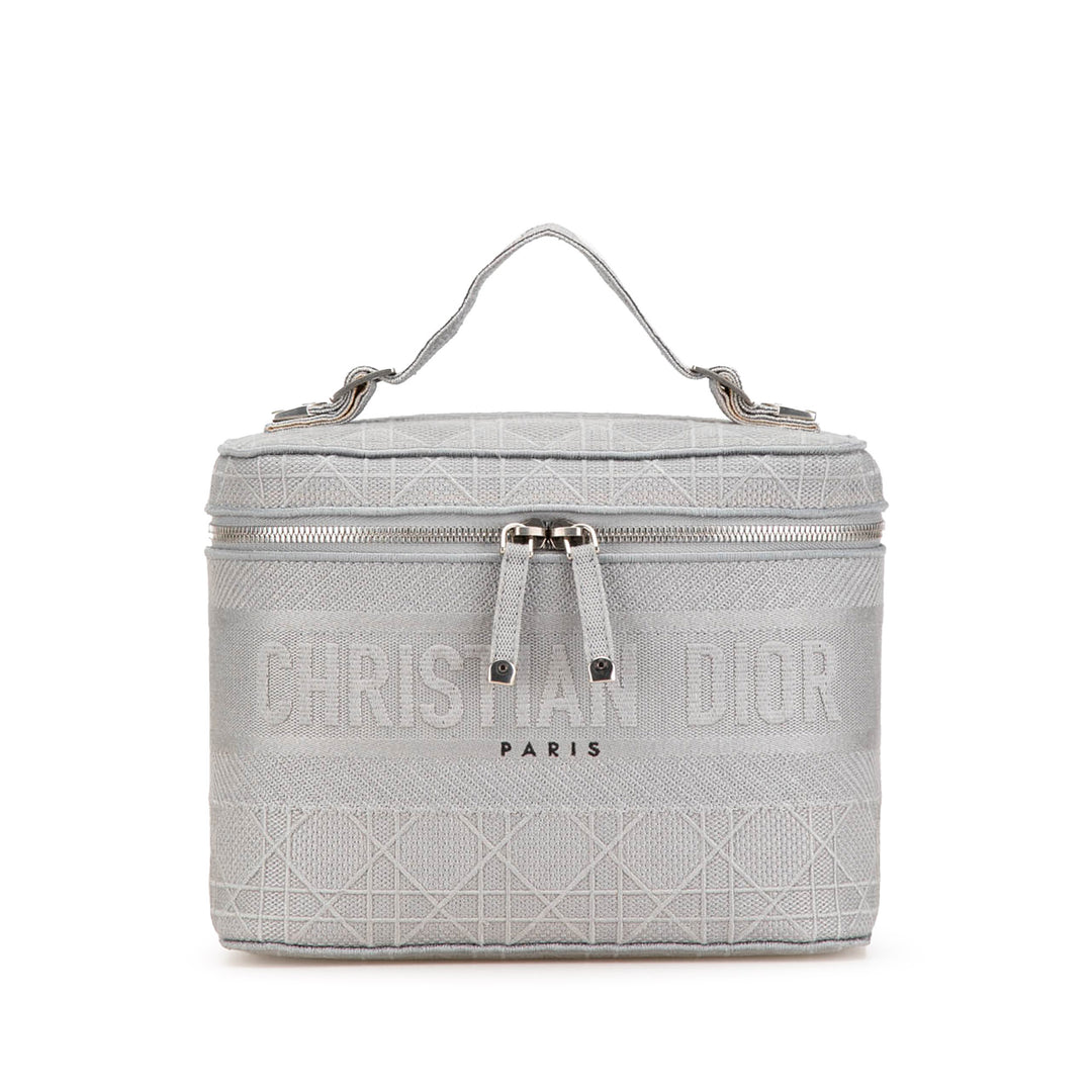 Canvas Cannage Diortravel Vanity Case Gray - Gaby Paris