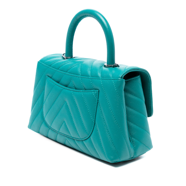 Chanel Mini Chevron Caviar Coco sac à anse supérieure