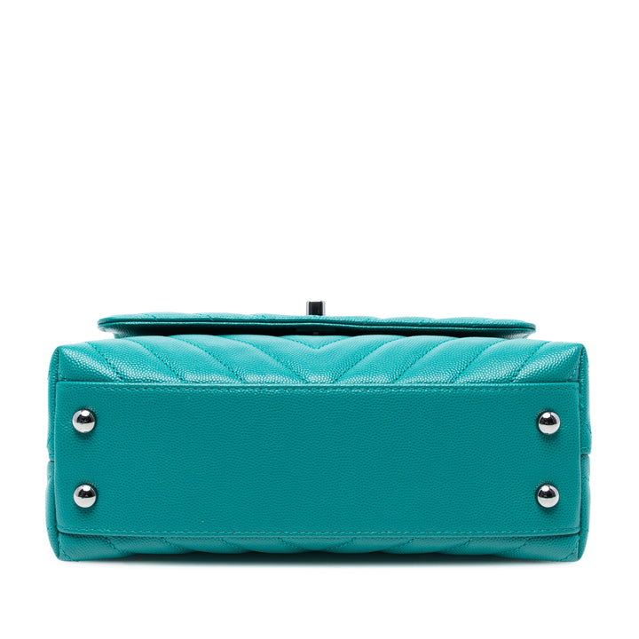 Chanel Mini Chevron Caviar Coco sac à anse supérieure