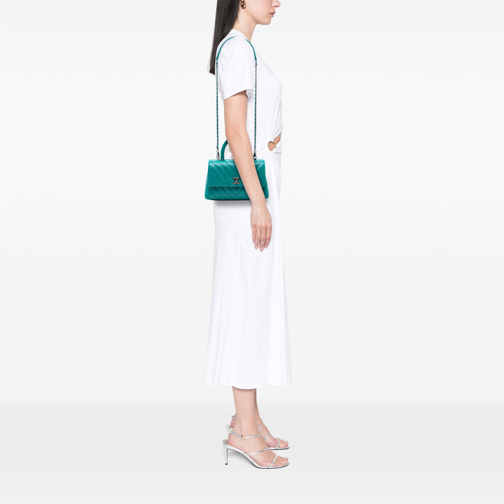 Chanel Mini Chevron Caviar Coco sac à anse supérieure