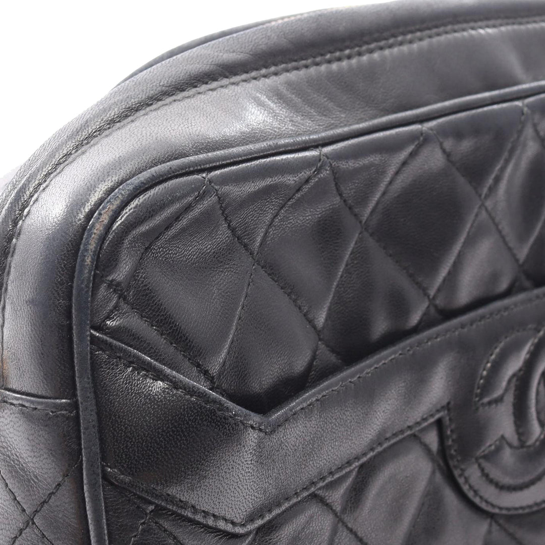 Medium CC Quilted Lambskin Tassel Camera Bag Black - Gaby Paris