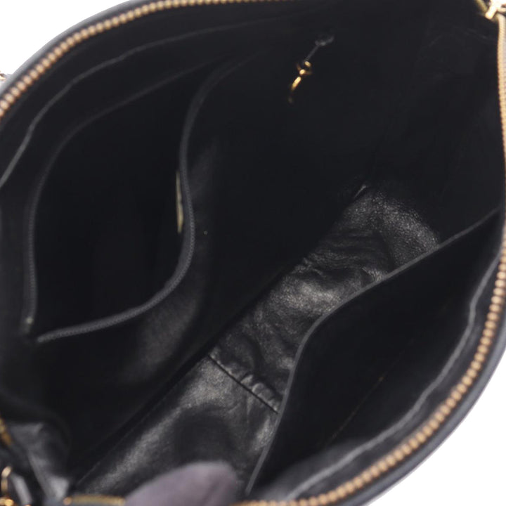 Medium CC Quilted Lambskin Tassel Camera Bag Black - Gaby Paris