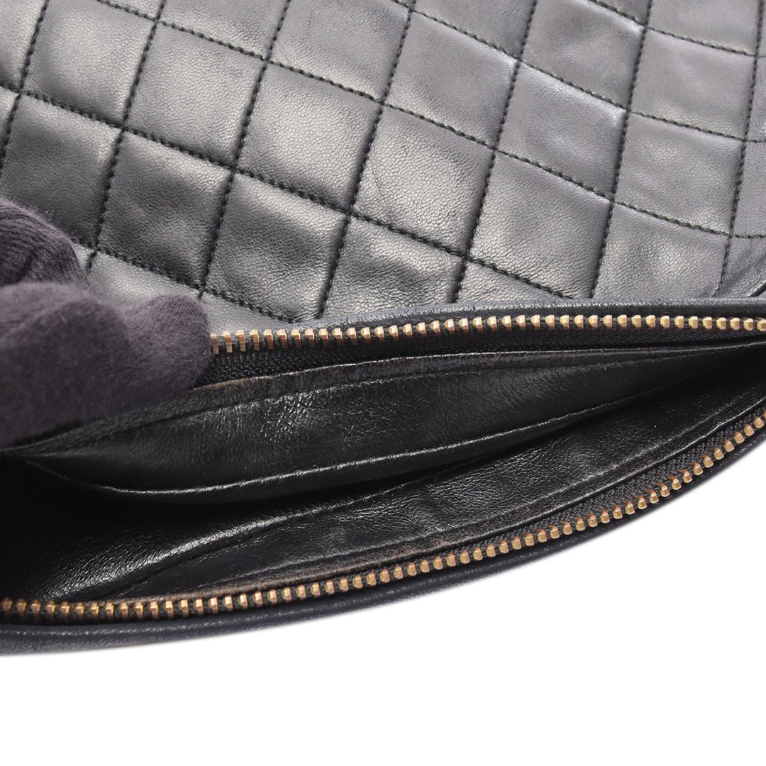 Medium CC Quilted Lambskin Tassel Camera Bag Black - Gaby Paris