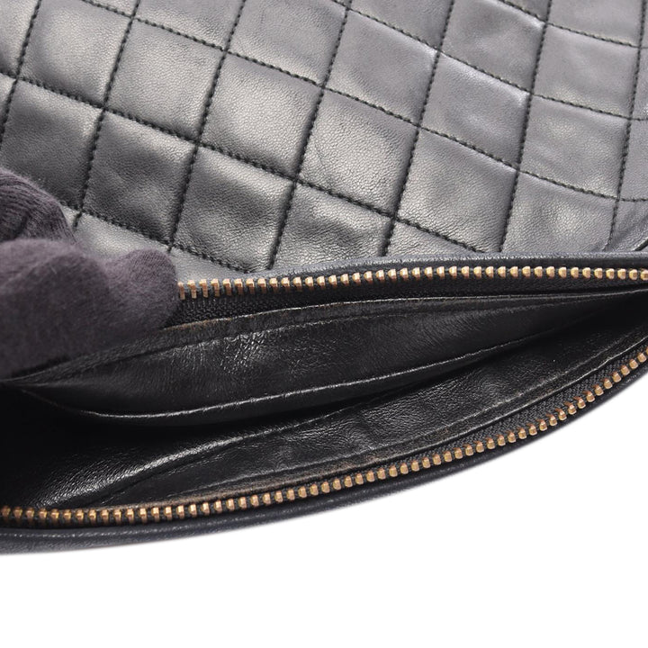 Medium CC Quilted Lambskin Tassel Camera Bag Black - Gaby Paris