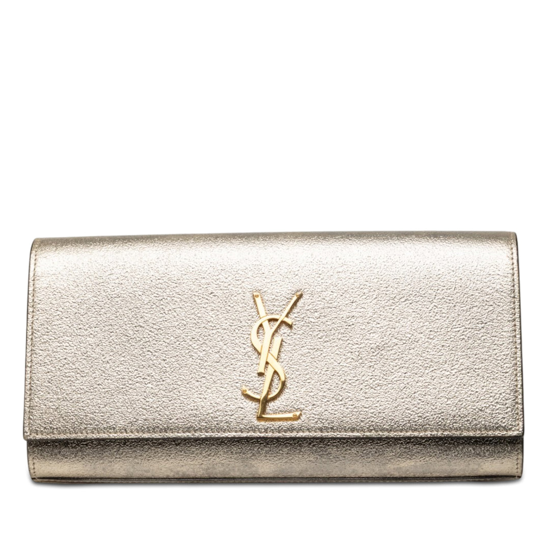 Saint Laurent Metallic Cuir de veau Cassandre Pochette