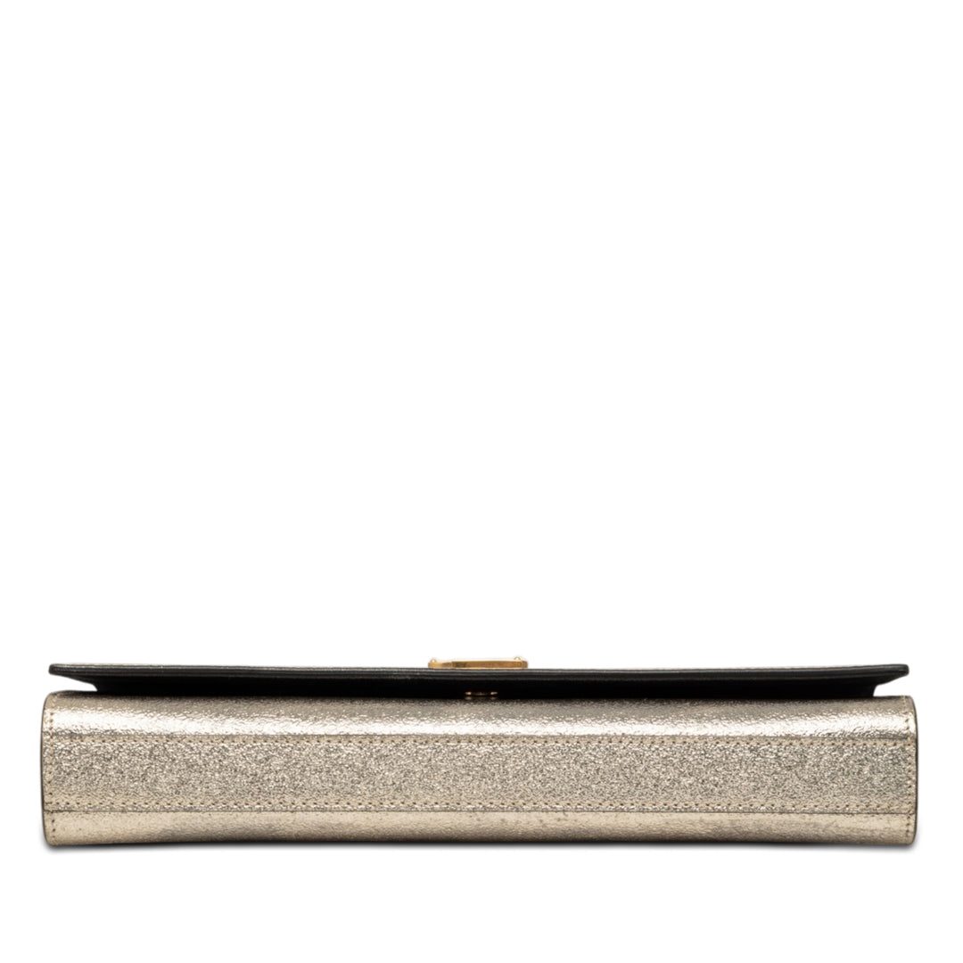 Saint Laurent Metallic Cuir de veau Cassandre Pochette