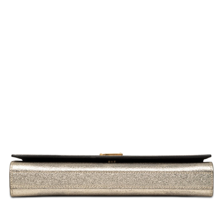 Saint Laurent Metallic Cuir de veau Cassandre Pochette