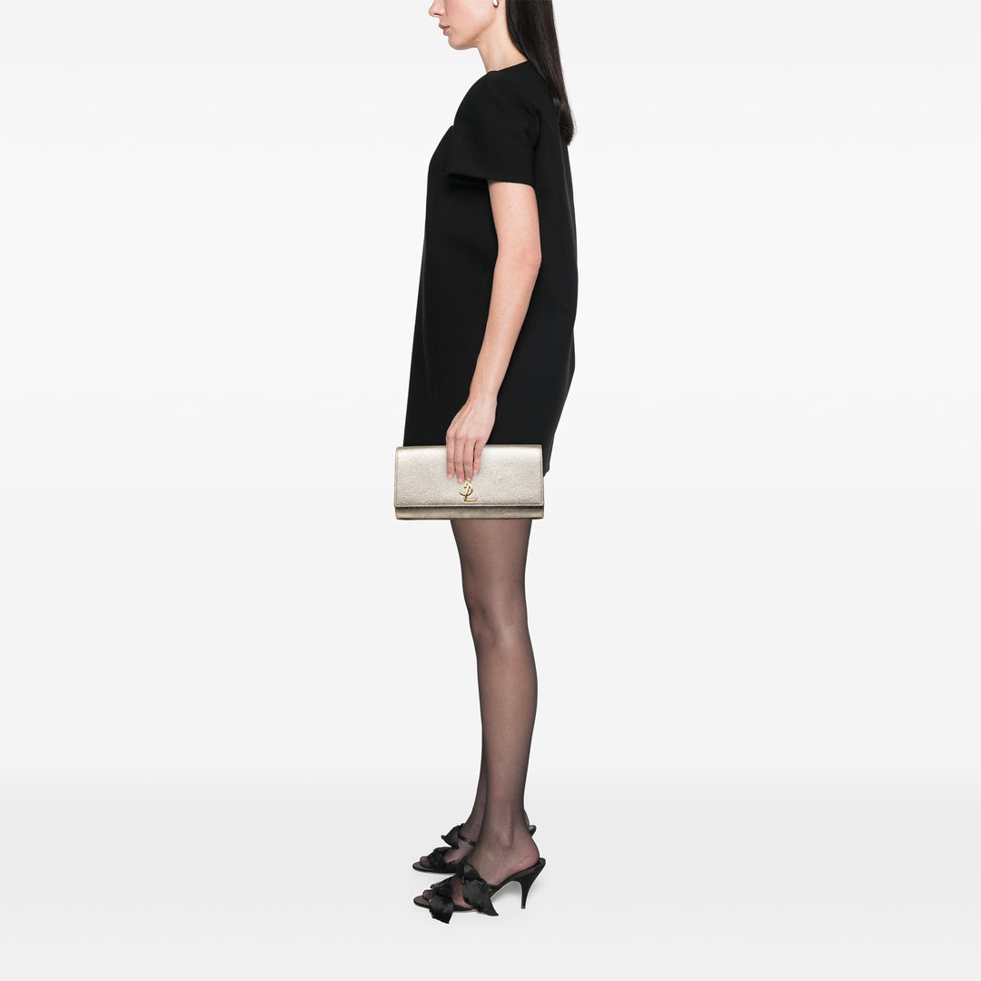 Saint Laurent Metallic Cuir de veau Cassandre Pochette