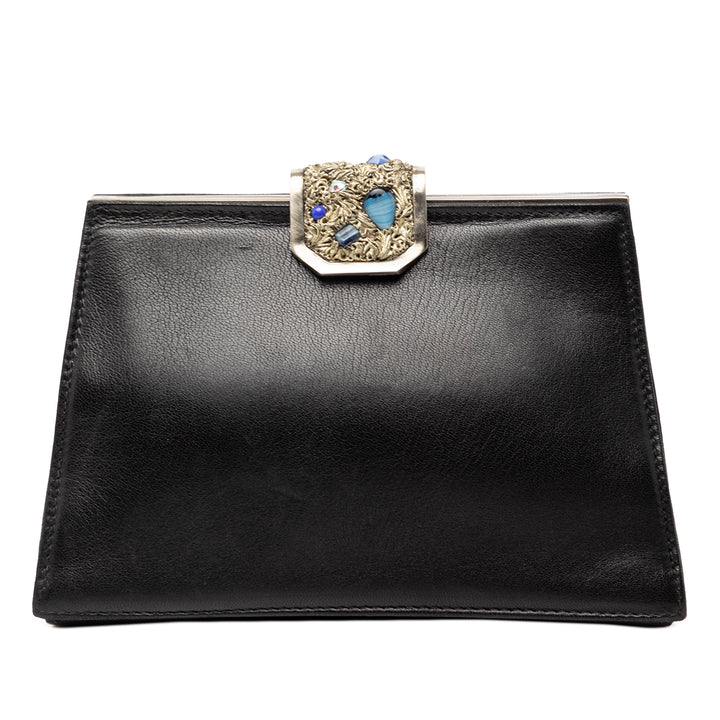 Gucci Cuir Cristal Embellished Frame Pochette