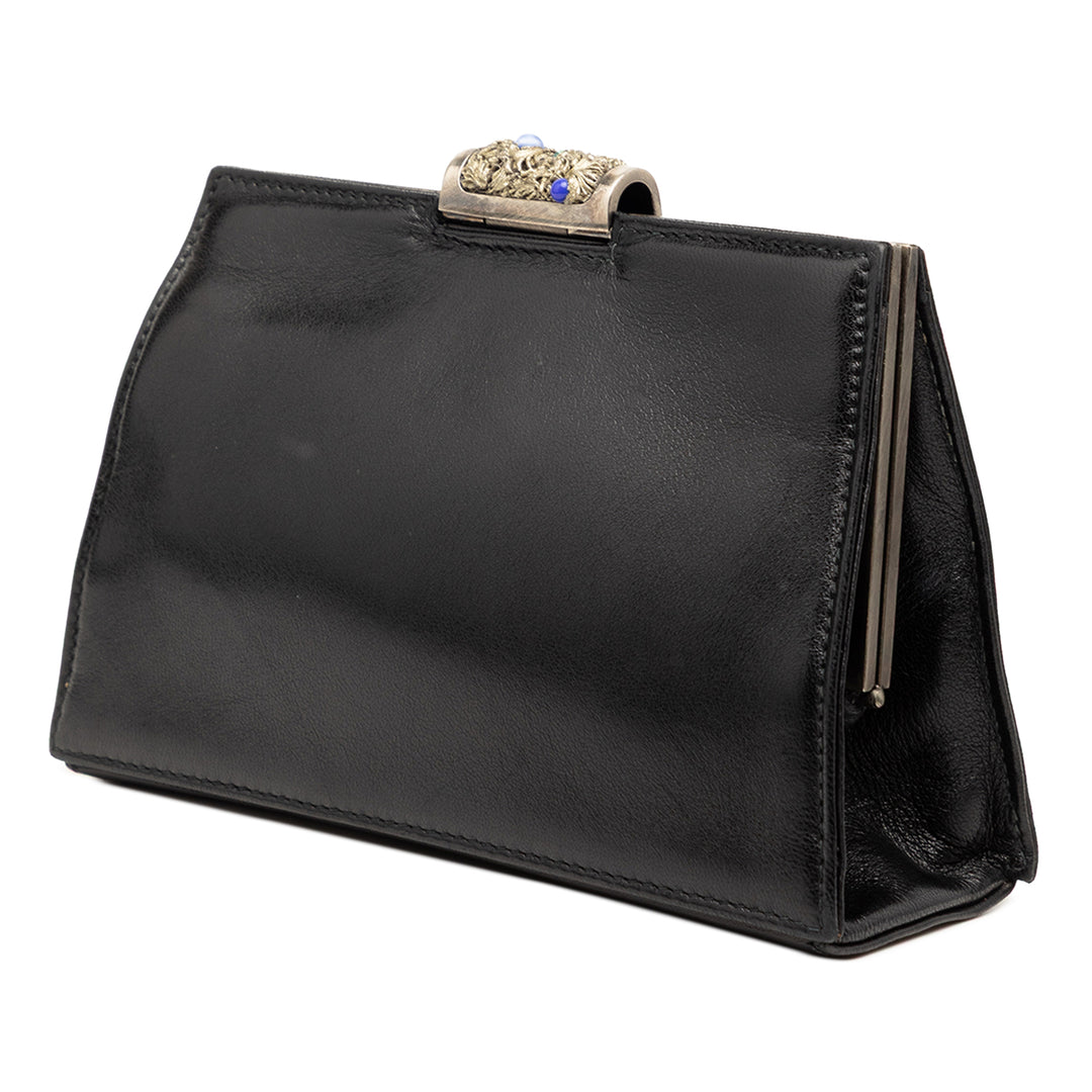 Gucci Cuir Cristal Embellished Frame Pochette
