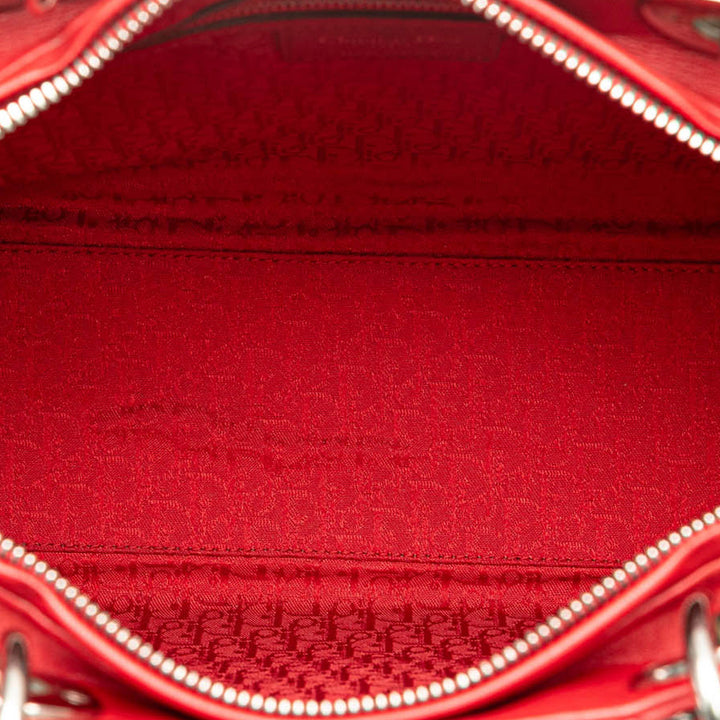 Large Lambskin Cannage Lady Dior Red - Gaby Paris