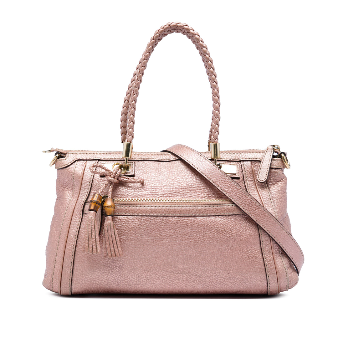 Métallisé Pebbled Bella Sac Cuir de veau Rose