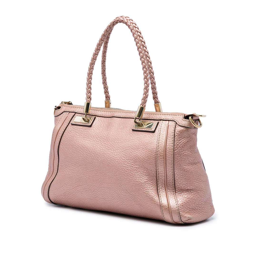 Métallisé Pebbled Bella Sac Cuir de veau Rose