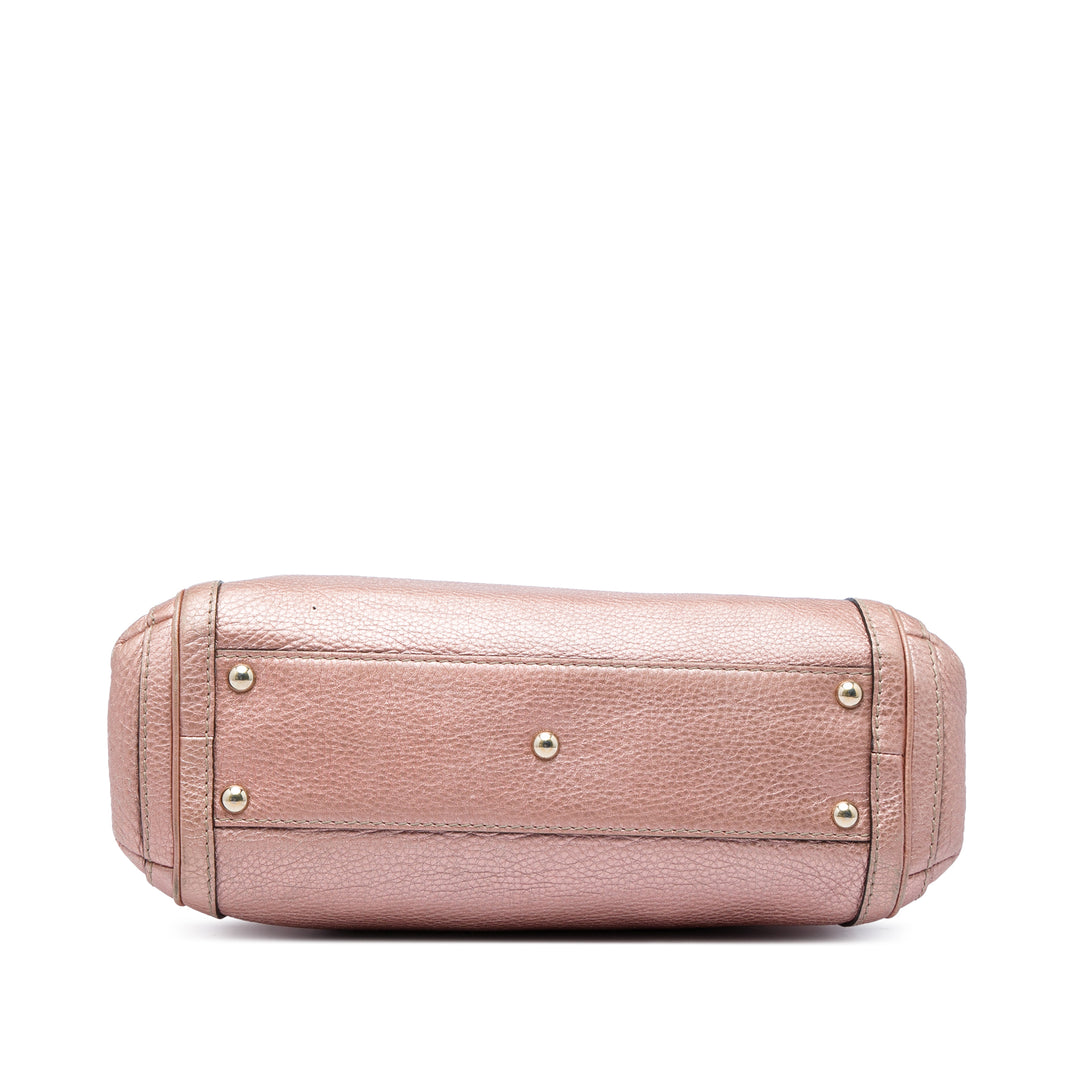 Métallisé Pebbled Bella Sac Cuir de veau Rose