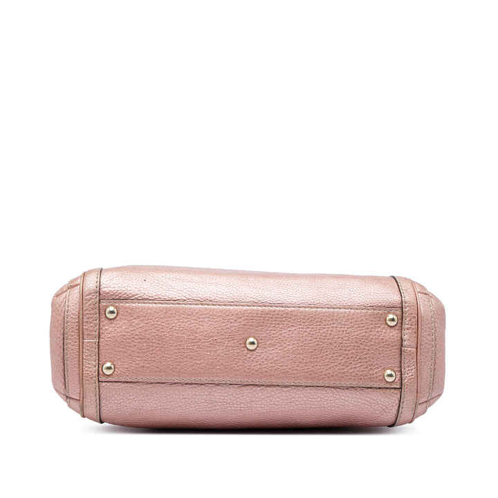 Métallisé Pebbled Bella Sac Cuir de veau Rose