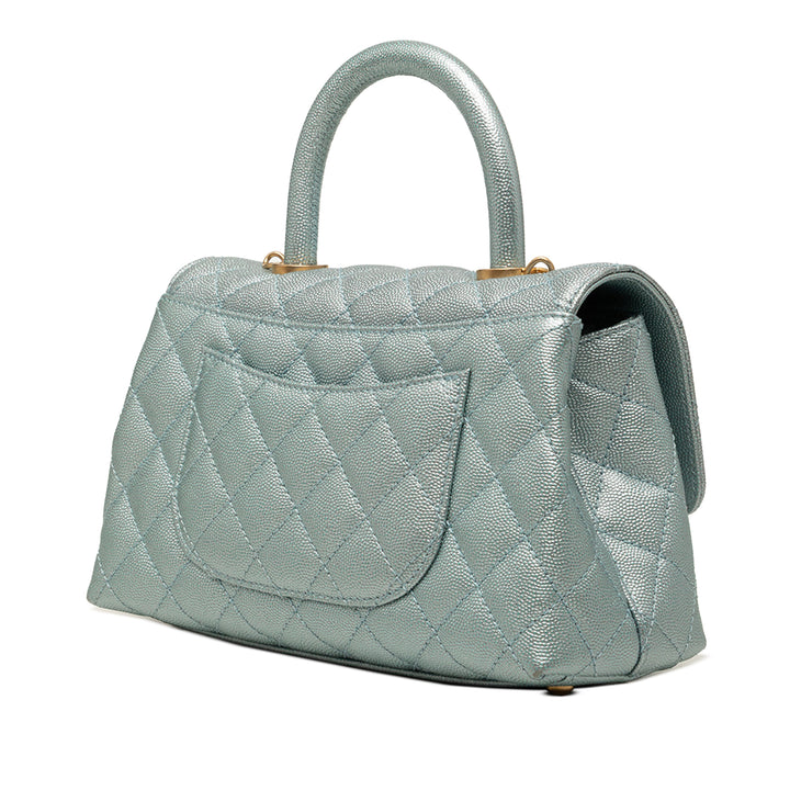 Chanel Mini Metallic Caviar Coco sac à anse supérieure