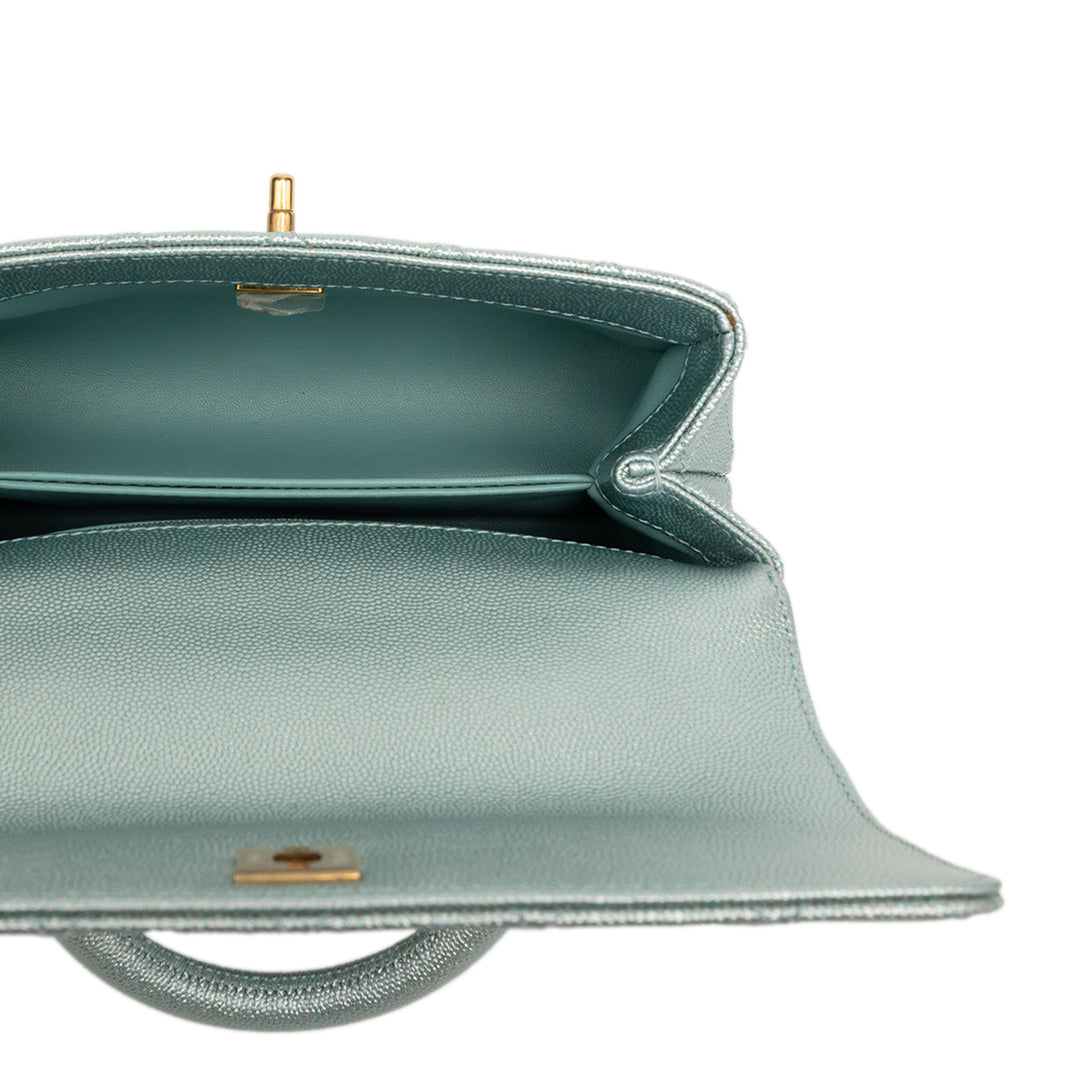 Chanel Mini Metallic Caviar Coco sac à anse supérieure