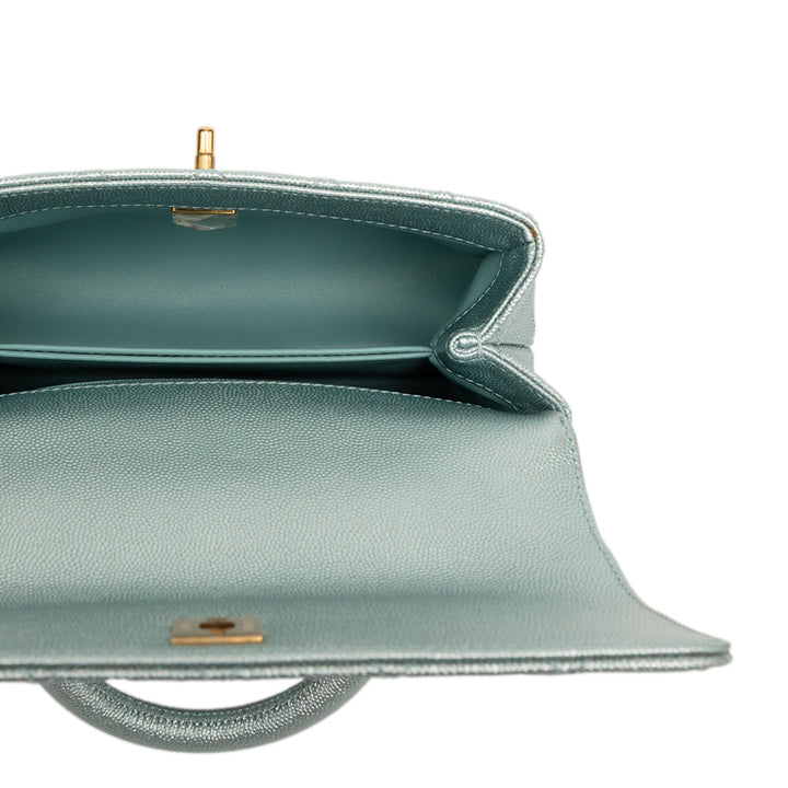 Chanel Mini Metallic Caviar Coco sac à anse supérieure