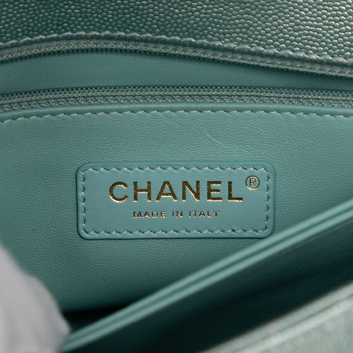 Chanel Mini Metallic Caviar Coco sac à anse supérieure