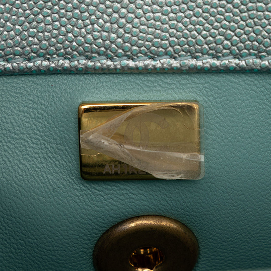 Chanel Mini Metallic Caviar Coco sac à anse supérieure