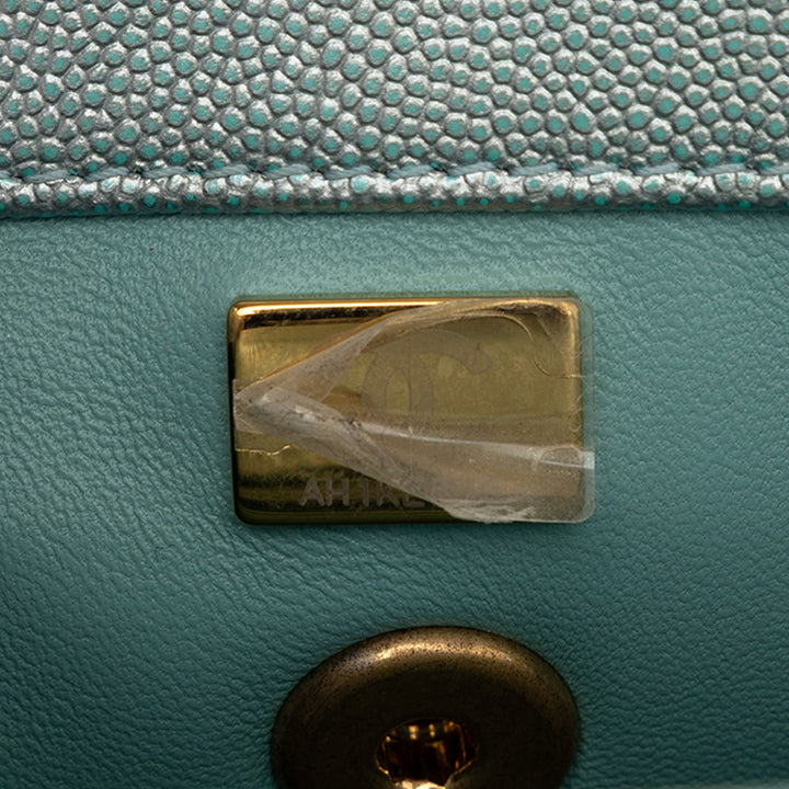 Chanel Mini Metallic Caviar Coco sac à anse supérieure