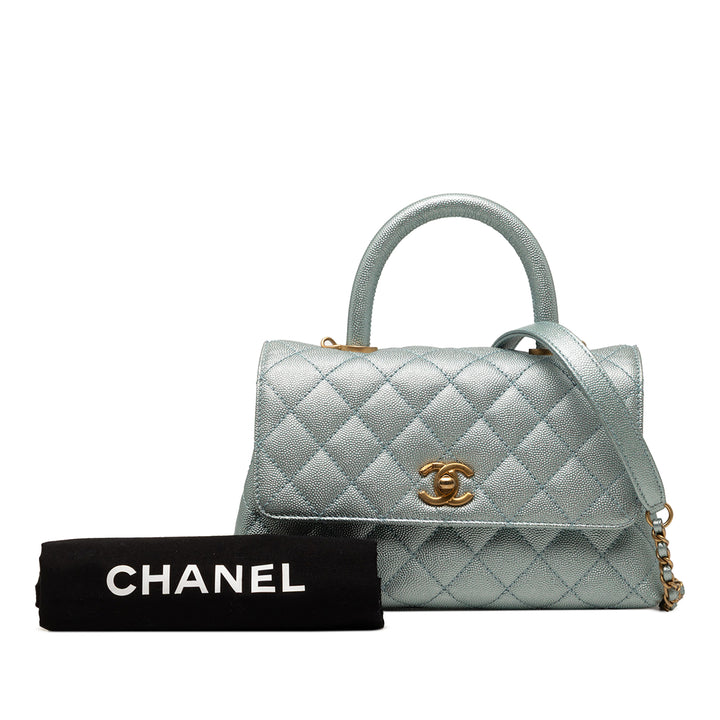 Chanel Mini Metallic Caviar Coco sac à anse supérieure