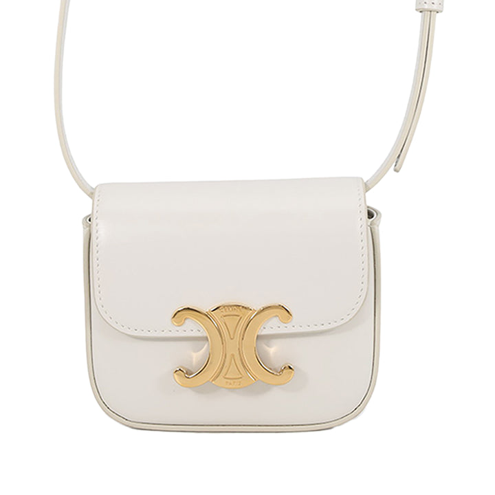 Celine Claude Sac Mini Cuir de veau Blanc – vue principale – GABY PARIS