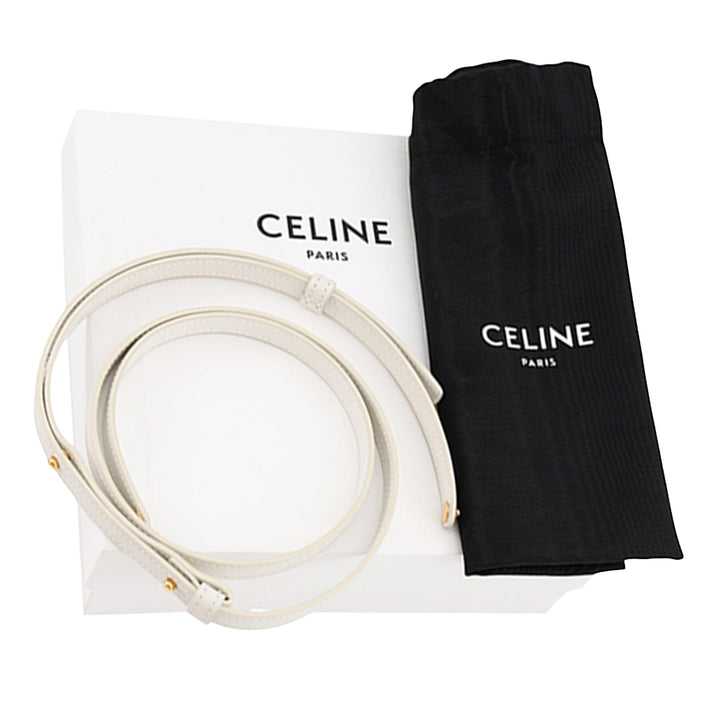 Celine Claude Sac Mini Cuir de veau Blanc – vue 15 – GABY PARIS