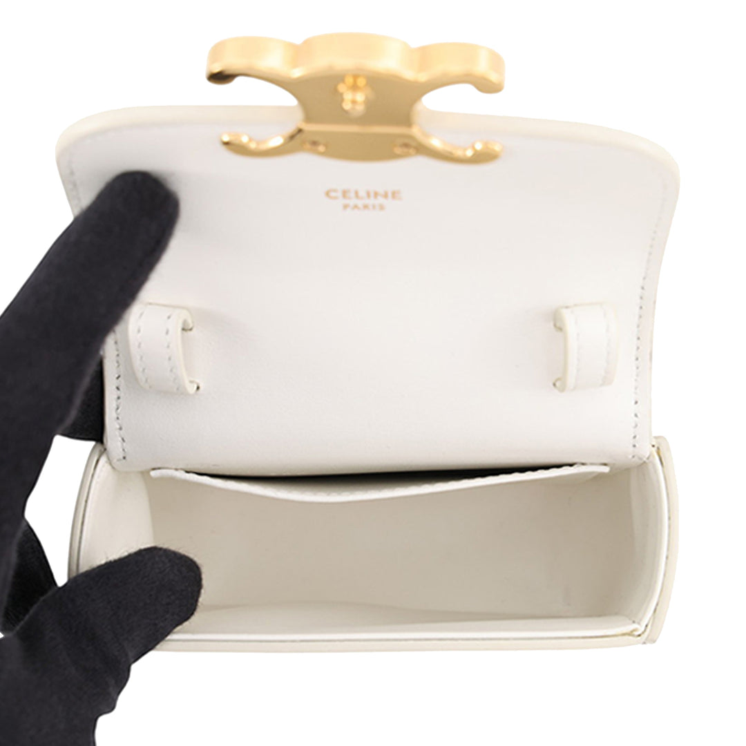 Celine Claude Sac Mini Cuir de veau Blanc – vue 4 – GABY PARIS