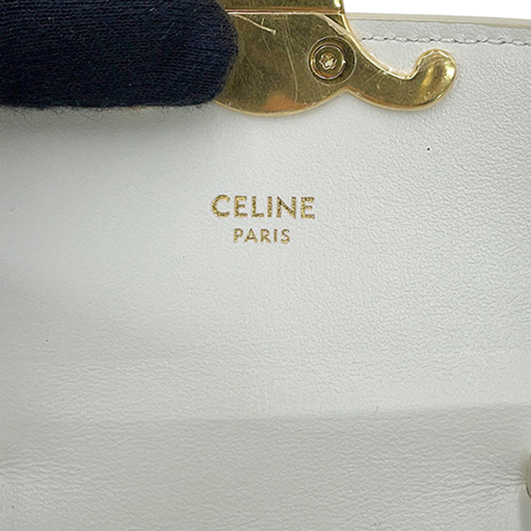 Celine Claude Sac Mini Cuir de veau Blanc – vue 5 – GABY PARIS
